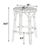 Butler Specialty Company Ballito 24.5 in. Seat Height Oval Rattan Counter Stool with Footrest, White and Green (6283518)