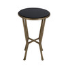 Butler Specialty Company Ivy 15.5 in. W Round Metal & Granite Side Table, Black, Antique Gold (6275226)