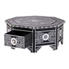 Butler Specialty Company Blackwell 40.25 in. W Octagonal Bone In-Lay 1 Drawer Coffee Table, Black, White (5962318)