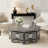 Butler Specialty Company Blackwell 40.25 in. W Octagonal Bone In-Lay 1 Drawer Coffee Table, Black, White (5962318)