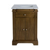Butler Specialty Company Rachelle 24 in. W Rectangular Wood & Marble Bathroom Vanity with Storage, Brown (6327415)