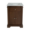 Butler Specialty Company Rachelle 24 in. W Rectangular Wood & Marble Bathroom Vanity with Storage, Walnut (6327489)