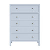 Butler Specialty Company Nora 36 in. W Rectangular Wood 5 Drawer Tall Dresser, Light Blue (5944522)