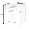Butler Specialty Company Nora 32 in. W Rectangular Wood & Marble Bathroom Vanity with Storage, Brown (6326492)