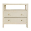 Butler Specialty Company Nora 28 in. W Raffia 2 Drawer Nightstand with Top Open Shelf, Beige (6307362)