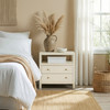 Butler Specialty Company Nora 28 in. W Raffia 2 Drawer Nightstand with Top Open Shelf, Beige (6307362)