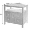 Butler Specialty Company Nora 28 in. W Raffia 2 Drawer Nightstand with Top Open Shelf, Gray (6307420)