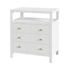 Butler Specialty Company Nora 27 in. W Rectangular Wood 3 Drawer Tall Nightstand with Open Shelf on Top, Textured White (5941477)
