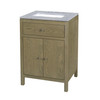 Butler Specialty Company Nora 24 in. W Rectangular Wood & Marble Bathroom Vanity with Storage, Light Brown (6325492)