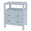 Butler Specialty Company Nora 21 in. W Rectangular Wood 2 Drawer Nightstand with Open Shelf, Light Blue (5734522)
