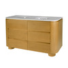 Butler Specialty Company Genoa 60. in. W Rectangular Wood & Quartz 4 Drawer Double Sink Bathroom Vanity, Light Brown (6273492)