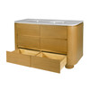 Butler Specialty Company Genoa 60. in. W Rectangular Wood & Quartz 4 Drawer Double Sink Bathroom Vanity, Light Brown (6273492)