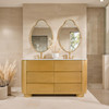 Butler Specialty Company Genoa 60. in. W Rectangular Wood & Quartz 4 Drawer Double Sink Bathroom Vanity, Light Brown (6273492)
