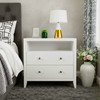 Butler Specialty Company Dana 28 in. W Rectangular Wood 2 Drawer Nightstand with Top Shelf, White (6258304)
