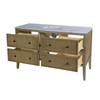 Butler Specialty Company Bristol 60 in. W Marble and Wood 4 Drawer Ribbed Bathroom Vanity, Natural (5996511)