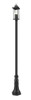 Z-Lite Tiberius 4 Light Outdoor Post Mounted Fixture in Black (5017PHBR-518P-BK)