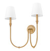 Z-Lite Jisele 2 Light Wall Sconce in Rubbed Brass (4505-2S-RB)
