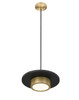 Z-Lite Ludo 1 Light Pendant in Matte Black + Modern Gold (829P12-MB-MGLD-LED)