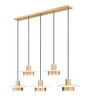 Z-Lite Ludo 5 Light Linear Chandelier in Matte White + Modern Gold (829P12-5L-MW-MGLD-LE)
