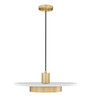 Z-Lite Ludo 1 Light Pendant in Matte White + Modern Gold (829P20-MW-MGLD-LED)