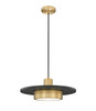 Z-Lite Ludo 1 Light Pendant in Matte Black + Modern Gold (829P16-MB-MGLD-LED)