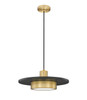 Z-Lite Ludo 1 Light Pendant in Matte Black + Modern Gold (829P16-MB-MGLD-LED)