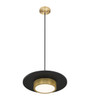 Z-Lite Ludo 1 Light Pendant in Matte Black + Modern Gold (829P16-MB-MGLD-LED)