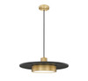 Z-Lite Ludo 1 Light Pendant in Matte Black + Modern Gold (829P20-MB-MGLD-LED)