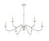Z-Lite Toussant 6 Light Chandelier in 
Brushed Nickel (6103-45BN)