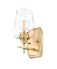 Z-Lite Joliet 1 Light Wall Sconce in Burnished Brass (473-1S-BBR)