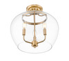 Z-Lite Joliet 3 Light Semi Flush Mount in Burnished Brass (473SF-BBR)