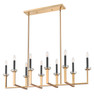 Z-Lite Gaultier 10 Light Linear Chandelier in Modern Gold (6100-10L-MGLD)