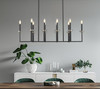 Z-Lite Gaultier 10 Light Linear Chandelier in Matte Black + Modern Gold (6100-10L-MB)
