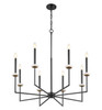 Z-Lite Gaultier 8 Light Chandelier in Matte Black + Modern Gold (6100-8MB)