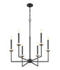 Z-Lite Gaultier 6 Light Chandelier in Matte Black + Modern Gold (6100-6MB)
