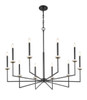 Z-Lite Gaultier 10 Light Chandelier in Matte Black + Modern Gold (6100-10MB)