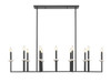 Z-Lite Gaultier 12 Light Linear Chandelier in Matte Black + Modern Gold (6100-12L-MB)