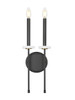 Z-Lite Gaultier 2 Light Wall Sconce in Matte Black + Modern Gold (6100-2S-MB)