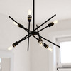 Vaxcel Halsted 24.25-in 6 Light Pendant Black and Satin Brass (P0390R)