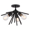 Vaxcel Estelle 17 in. 3 Light Semi Flush Mount Matte Black (C0249R)