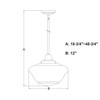 Vaxcel Eastgate 12-in. W 1 Light Pendant Matte Black (P0453)