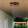 Vaxcel Clinton 12-in. W 2 Light Outdoor Flush Mount Matte Black (T0809)