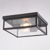 Vaxcel Clinton 12-in. W 2 Light Outdoor Flush Mount Matte Black (T0809)