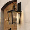 Vaxcel Cottage Grove 10.5-in. W 3 Light Outdoor Wall Light Matte Black (T0818)