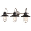 Vaxcel Galena 3 Light Vanity Matte Black and Satin Nickel (W0403R)