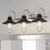 Vaxcel Galena 3 Light Vanity Matte Black and Satin Nickel (W0403R)