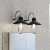 Vaxcel Galena 2 Light Vanity Matte Black and Satin Nickel (W0402R)