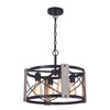 Vaxcel Burien 18-in. 4 Light Pendant Black and Washed Ash (P0365R)