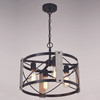 Vaxcel Burien 18-in. 4 Light Pendant Black and Washed Ash (P0365R)