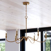 Vaxcel Annabelle 30-in. W 6 Light Chandelier Muted Brass (H0318)